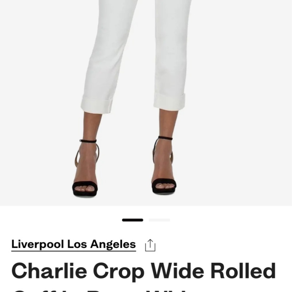 Liverpool white crop jean
